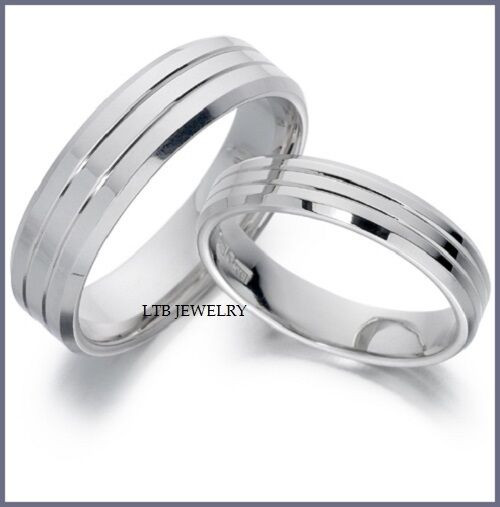 Matching Wedding Bands White Gold
 HIS & HERS 14K WHITE GOLD MATCHING WEDDING BANDS RINGS