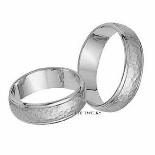 Matching Wedding Bands White Gold
 HIS & HERS HAMMERED 14K WHITE GOLD MATCHING WEDDING BANDS