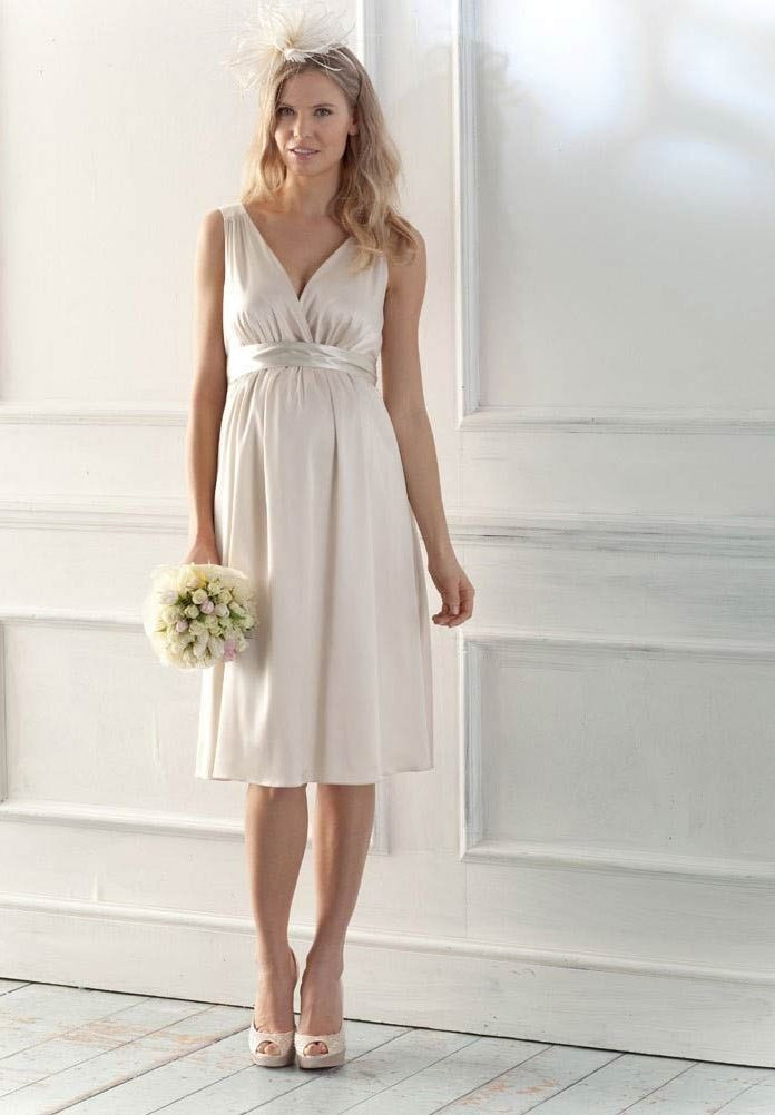 Простые платья на свадьбу для беременных