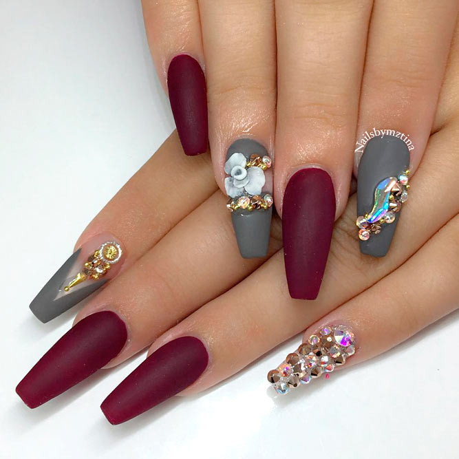 Matte Nail Styles
 Burgundy Matte Nails To Try This Season