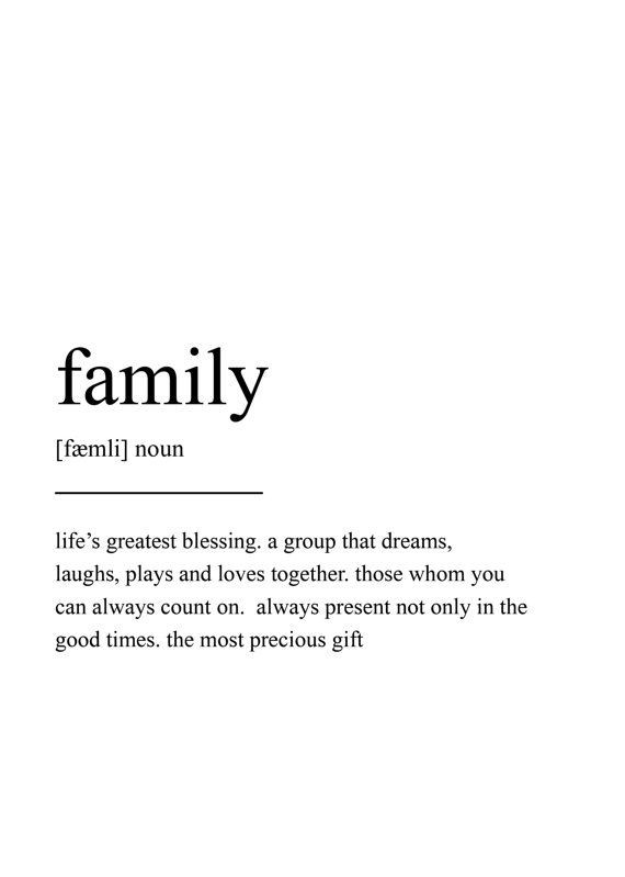 Meaning Of Family Quote
 Family Definition Print Wall Art Print Quote Print Wall