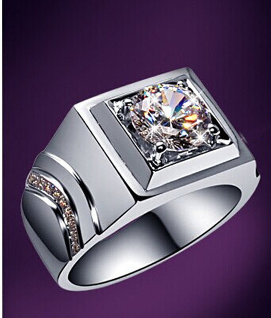 Men Diamond Engagement Rings
 Generous Rings For Men Sterling Silver 1Carat Synthetic