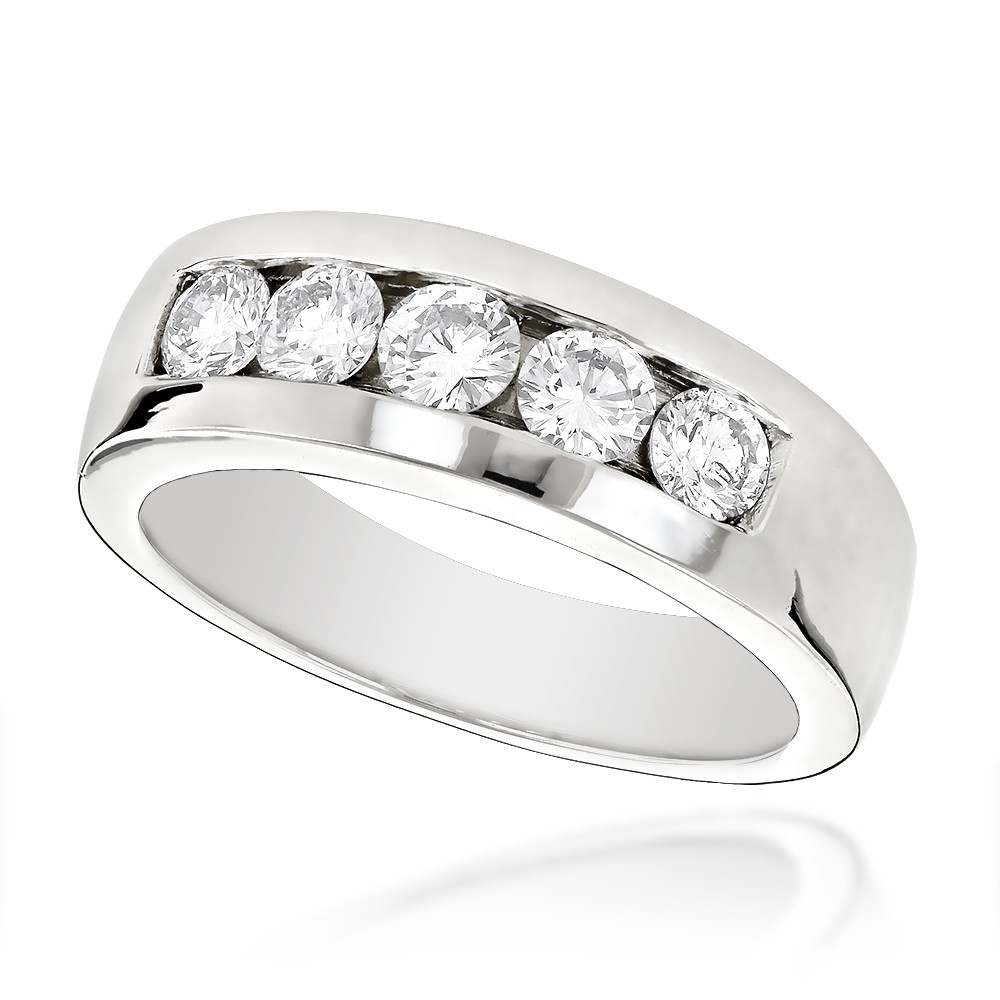 Men Diamond Engagement Rings
 18K Gold Men s Diamond Wedding Ring 1ct