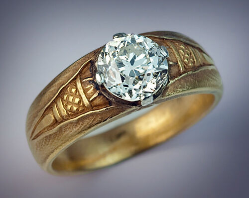 Men Diamond Engagement Rings
 Vintage Russian Solitaire Diamond Gold Men s Ring