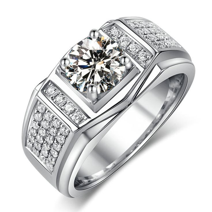 Men Diamond Engagement Rings
 Victoria Wieck Ring Men AAAAA Zircon Simulated Diamond