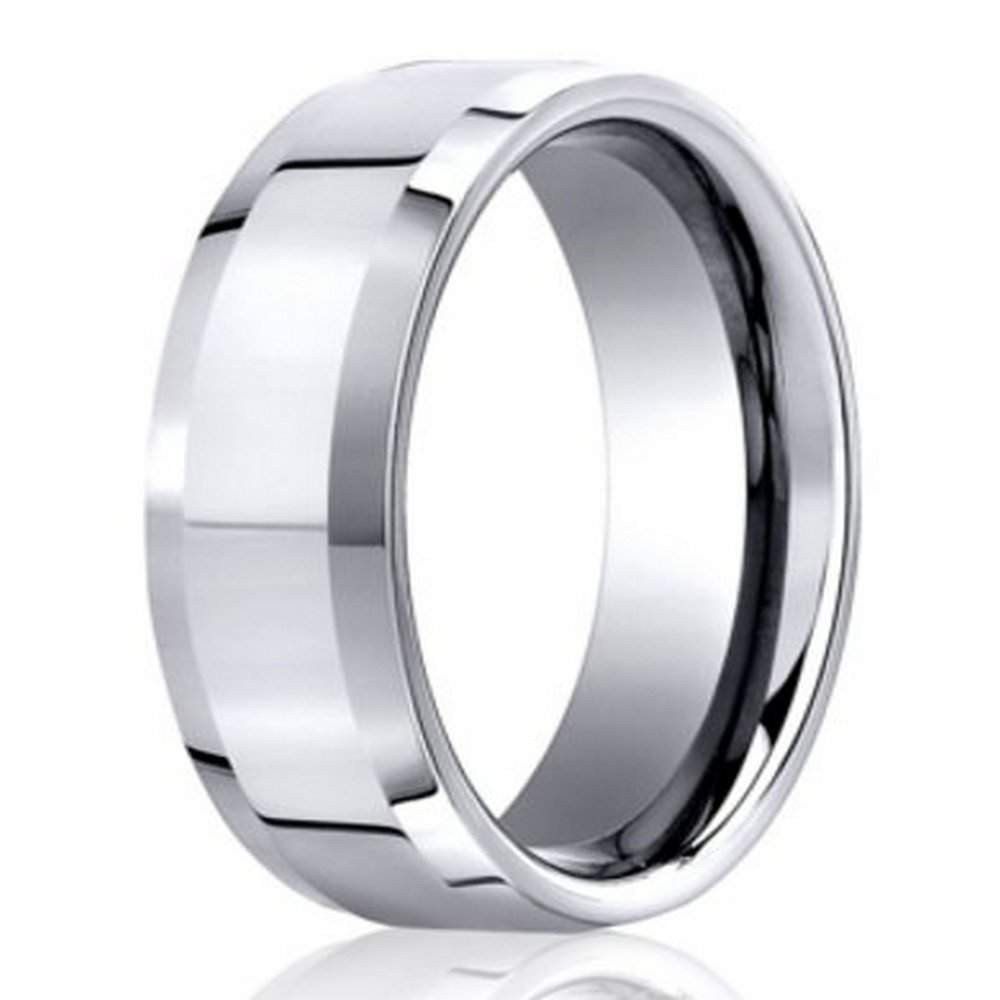 Men Platinum Wedding Bands
 Designer Men s Polished Beveled Edge 950 Platinum Wedding