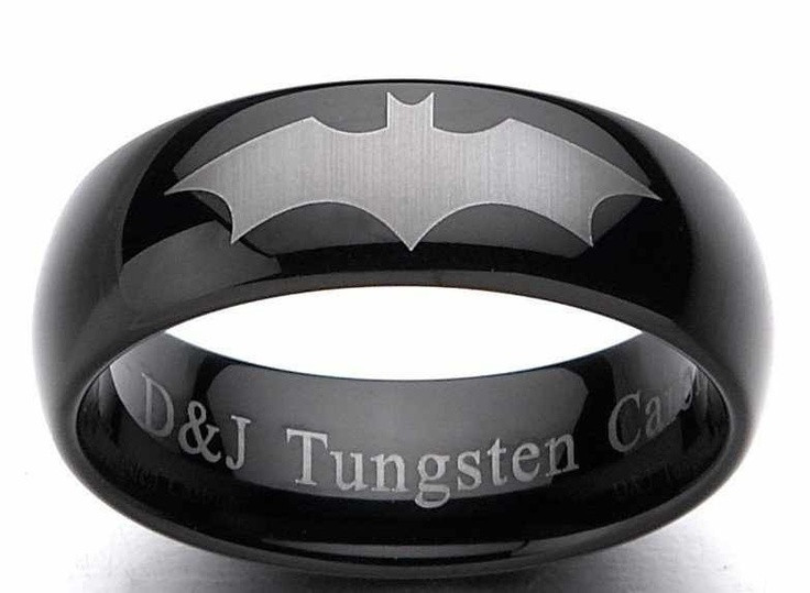 Mens Batman Wedding Rings
 Black Batman wedding ring Batman Wedding