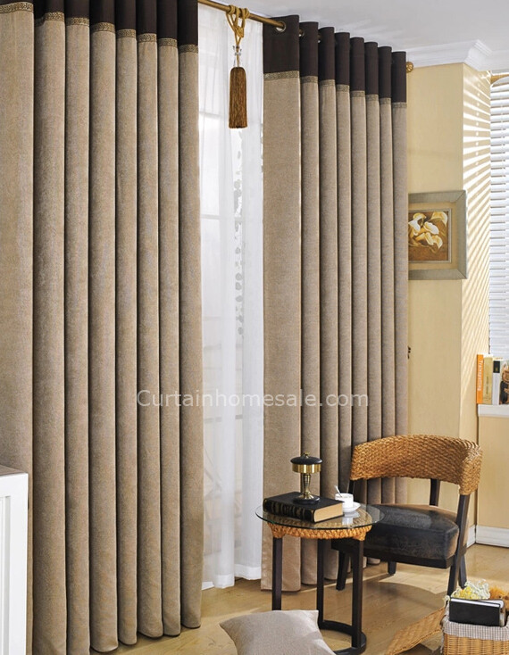 Mens Bedroom Curtains
 Casual Gray Polyester Thick Thermal Blackout Curtain For