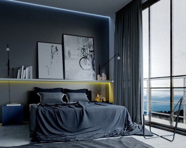 Mens Bedroom Curtains
 bachelor bedroom ideas trendy gray wall color gray