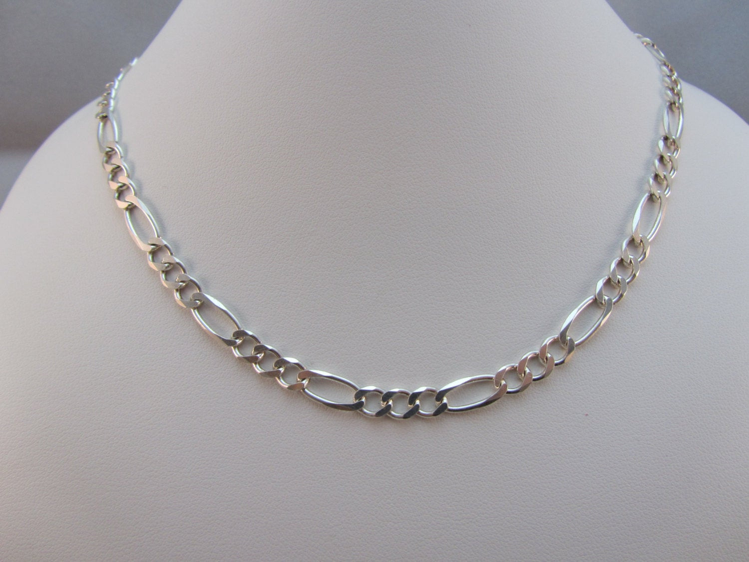 Mens Figaro Necklace
 Mens Sterling Silver Figaro Chain Necklace 20 by