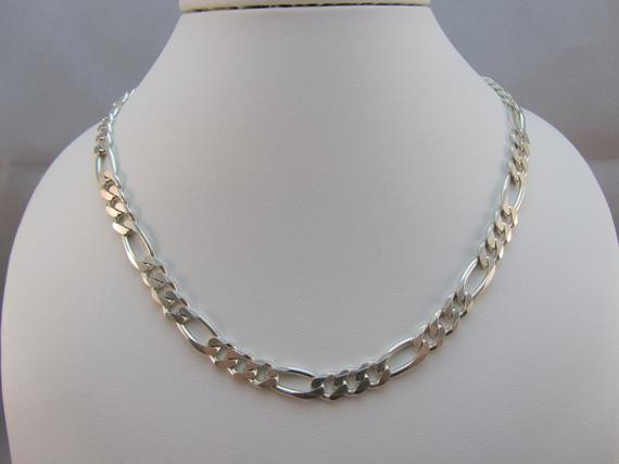 Mens Figaro Necklace
 Mens Sterling Silver Figaro Chain Necklace 20 by