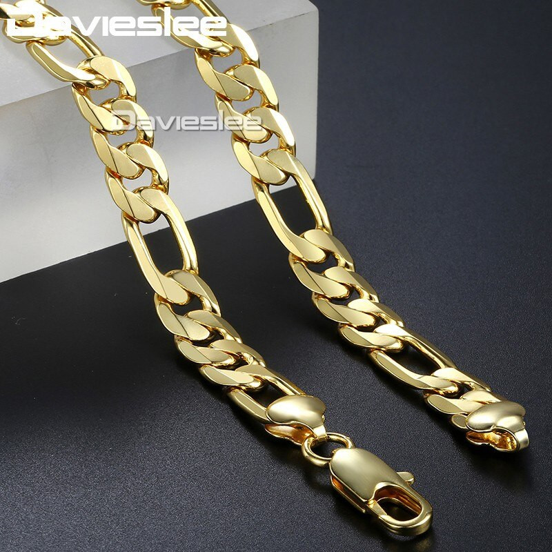 Mens Figaro Necklace
 Davieslee Mens Chain Necklace for Men Figaro Link Hiphop