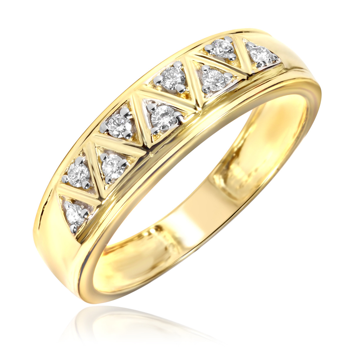 Mens Yellow Gold Diamond Rings
 1 5 Carat T W Diamond Men s Wedding Ring 14K Yellow Gold