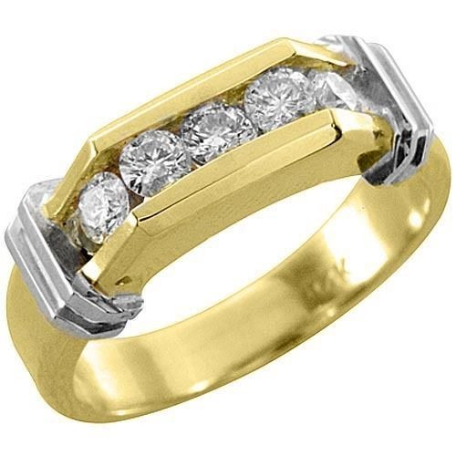 Mens Yellow Gold Diamond Rings
 MENS 3 4 CARAT BRILLIANT ROUND CUT DIAMOND RING WEDDING