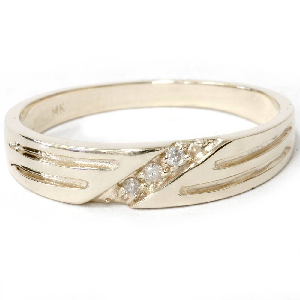 Mens Yellow Gold Diamond Rings
 Mens 14k Yellow Gold Diamond Wedding Anniversary Ring