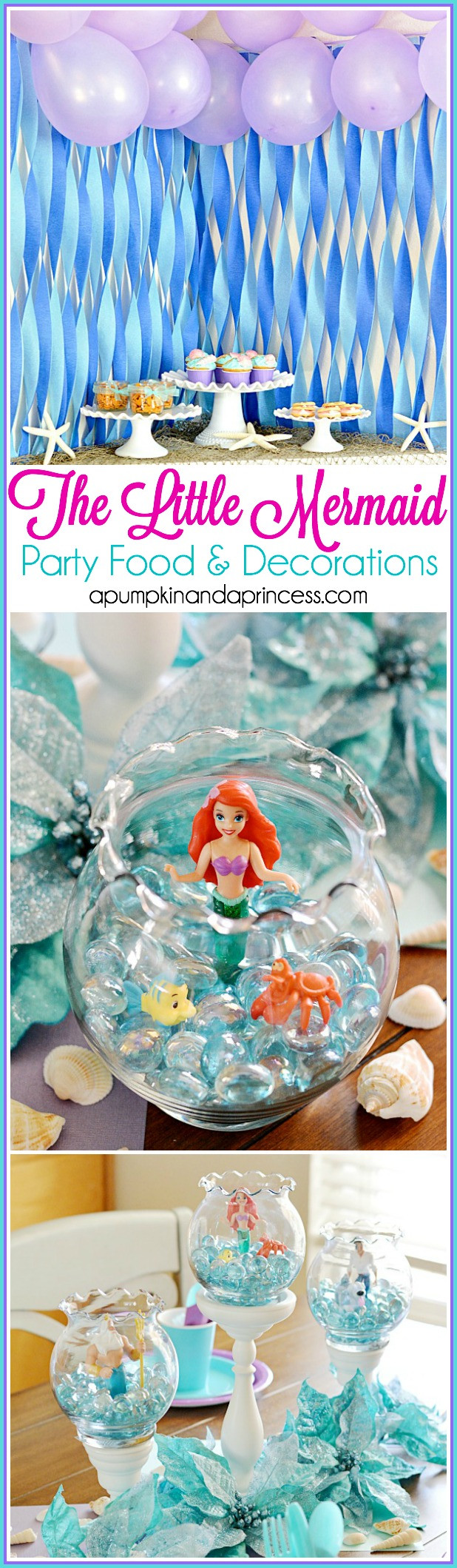 Mermaid Birthday Decorations
 The Little Mermaid Party A Pumpkin And A Princess