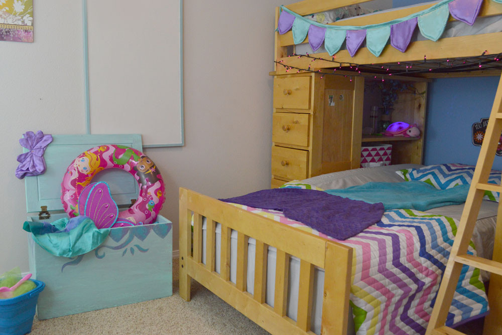 Mermaid Kids Room
 Mermaid Bedroom Redesign & Awesome Bunk Bed Solutions