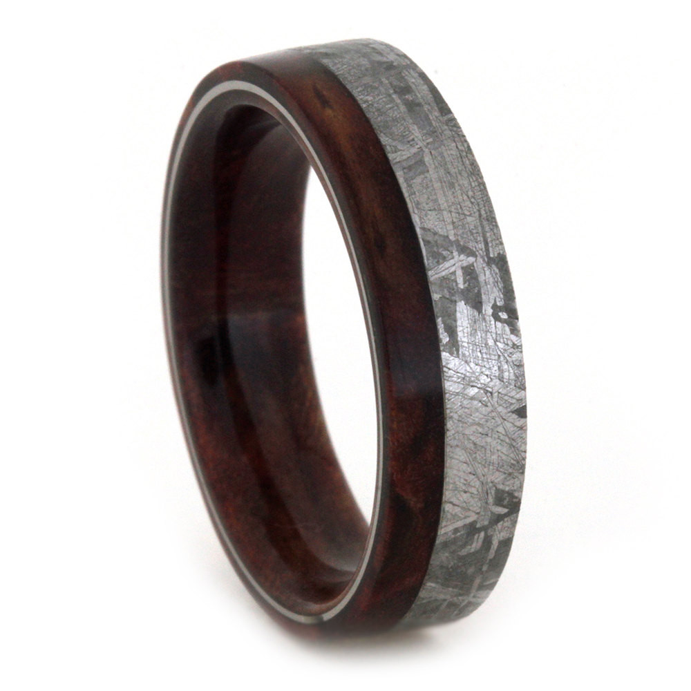 Meteorite Wedding Bands
 Meteorite Wedding Band Mens or Womens Wood Ring With