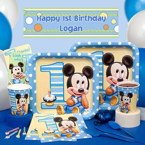 Mickey Mouse Baby Shower Decorations Party City
 Mickey Mouse First Birthday party supplies feature Baby
