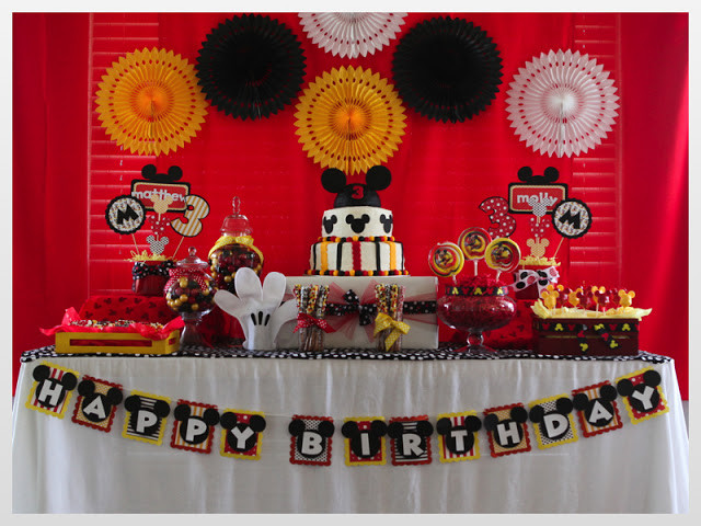 Mickey Mouse Baby Shower Decorations Party City
 Just a Little Party Twin Boy Girl MICKEY & MINNIE