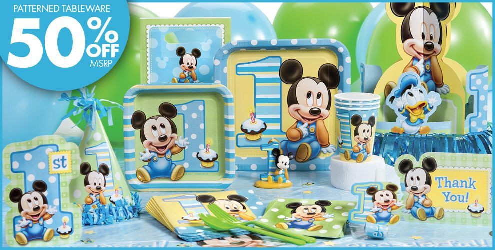 Mickey Mouse Baby Shower Decorations Party City
 Mickey Mouse 1st Birthday Party Supplies Party City