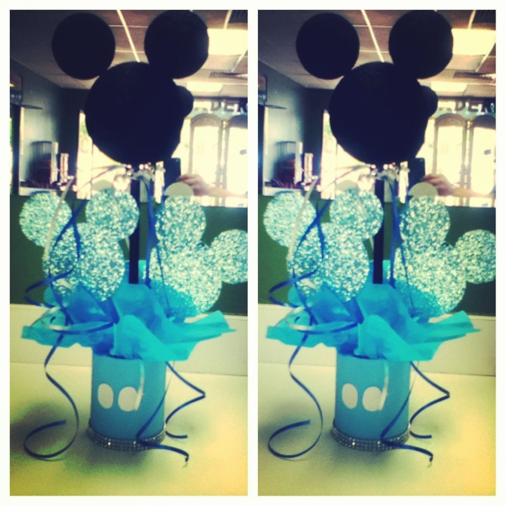 Mickey Mouse Baby Shower Decorations Party City
 My very first baby shower mickey centerpieces