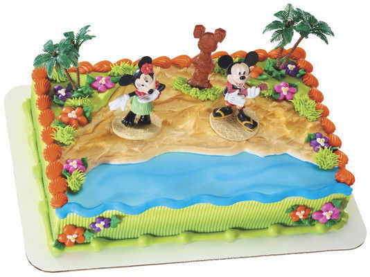 Mickey Mouse Beach Party Ideas
 Mickey and Minnie Mouse Beach Luau birthday cake kit