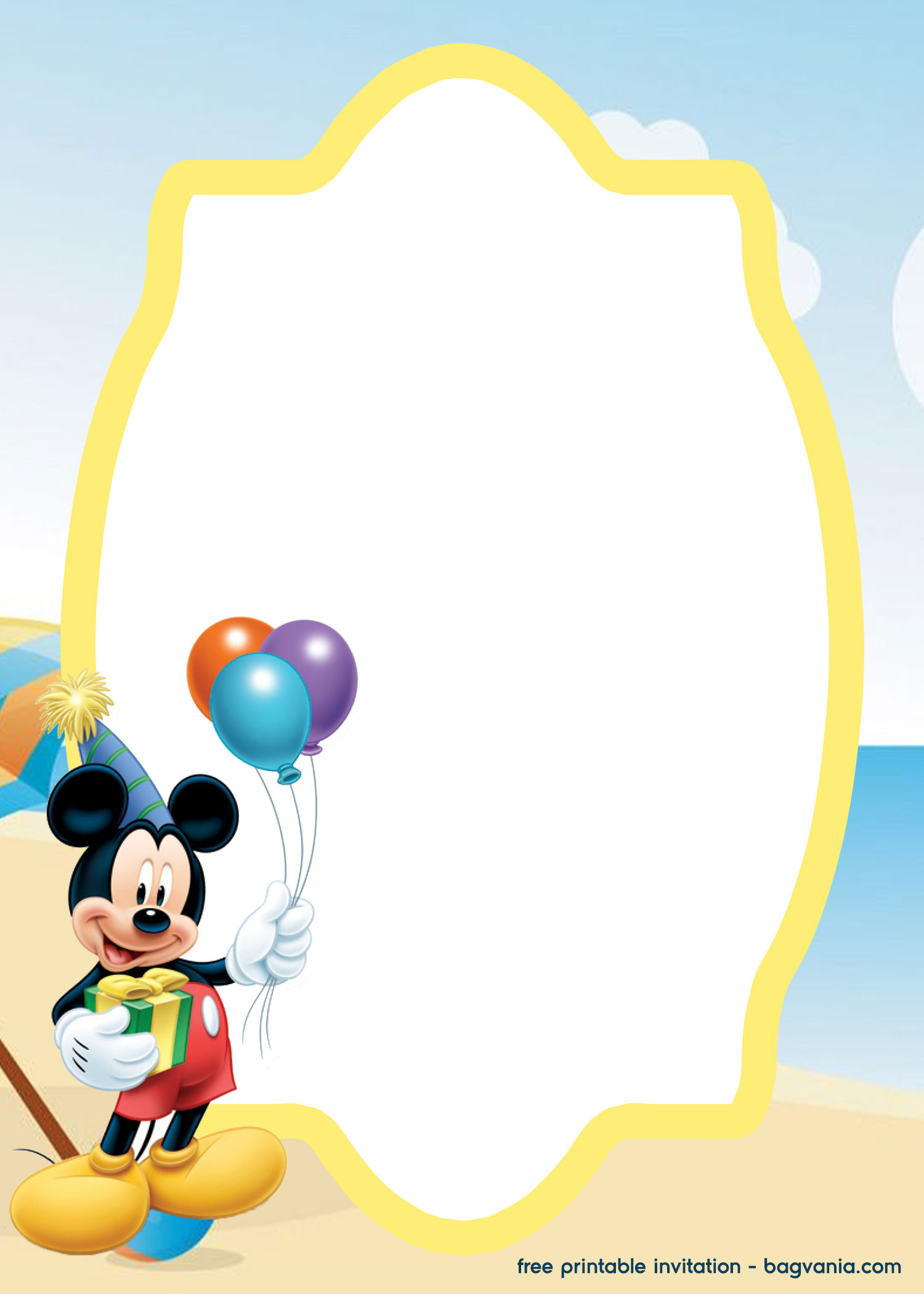 Mickey Mouse Beach Party Ideas
 FREE Mickey Beach Party Invitation Template Beach Party