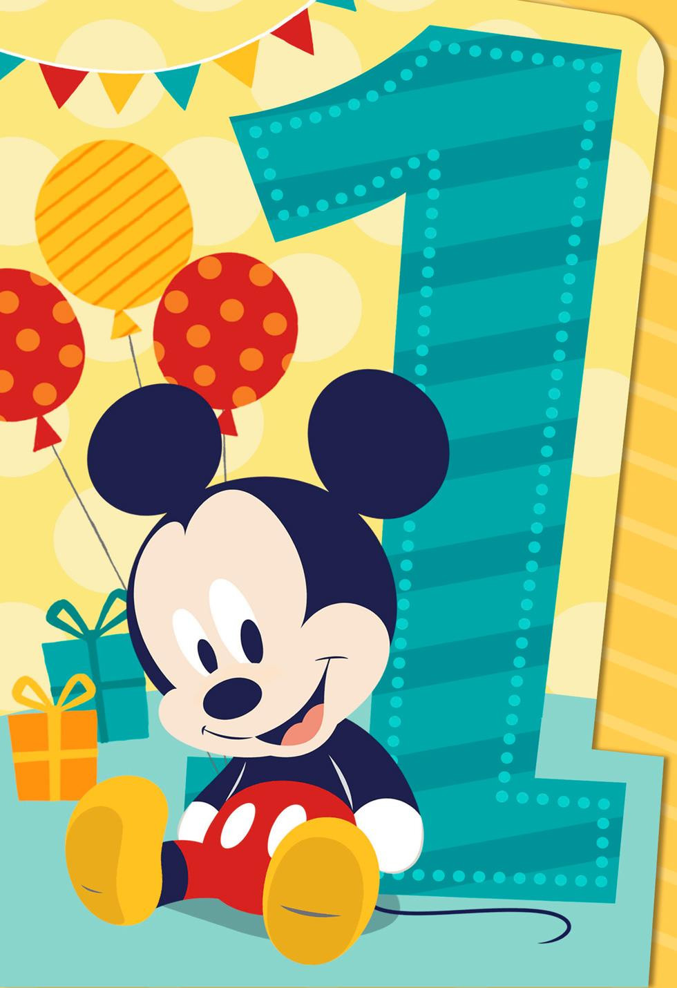 Mickey Mouse Birthday Card
 Mickey Mouse Musical 1st Birthday Card Greeting Cards