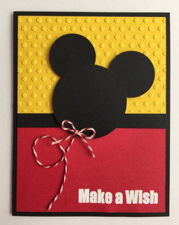 Mickey Mouse Birthday Card
 Handmade Embossed Mickey Mouse Birthday Card