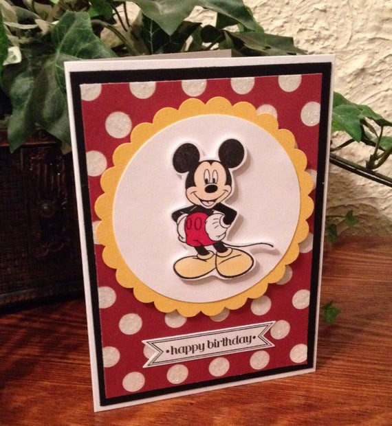 Mickey Mouse Birthday Card
 Handmade Mickey Mouse Birthday Card
