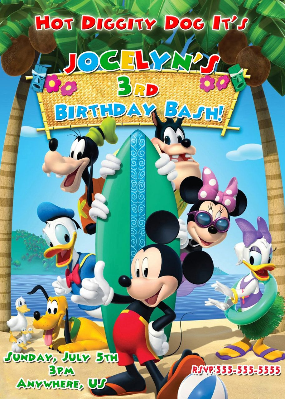 Mickey Mouse Pool Party Ideas
 Mickey Mouse and Pals Pool Party Birthday Invitations