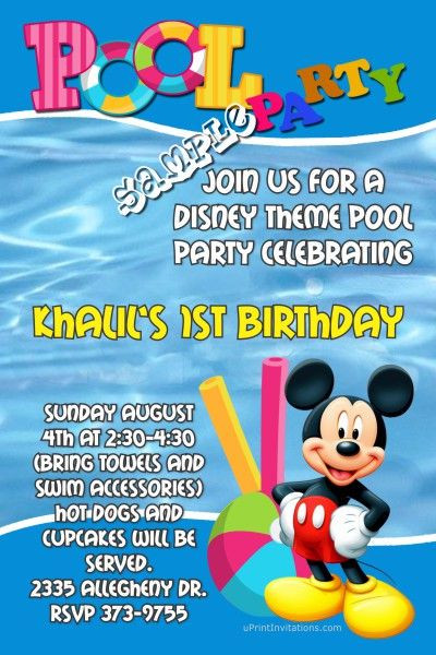 Mickey Mouse Pool Party Ideas
 531 best images about Mickey mouse party ideas on
