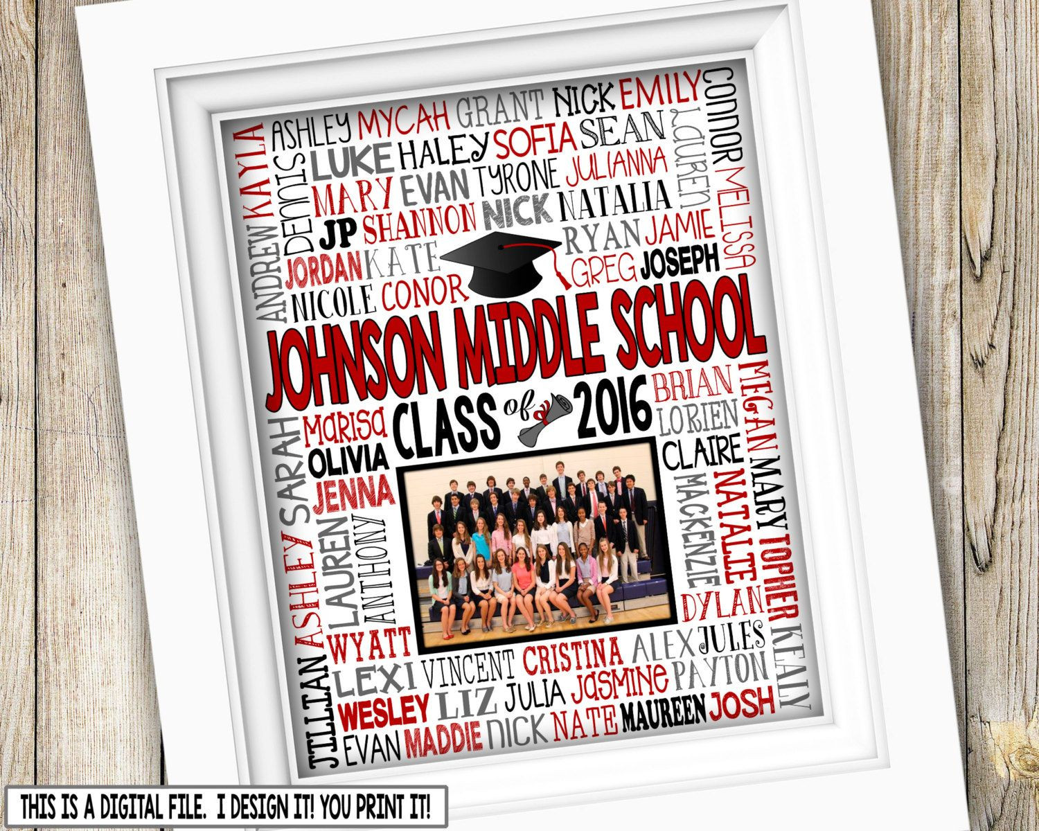 Middle School Graduation Gift Ideas Boys
 8th Grade Graduation Gift Class Picture Printable