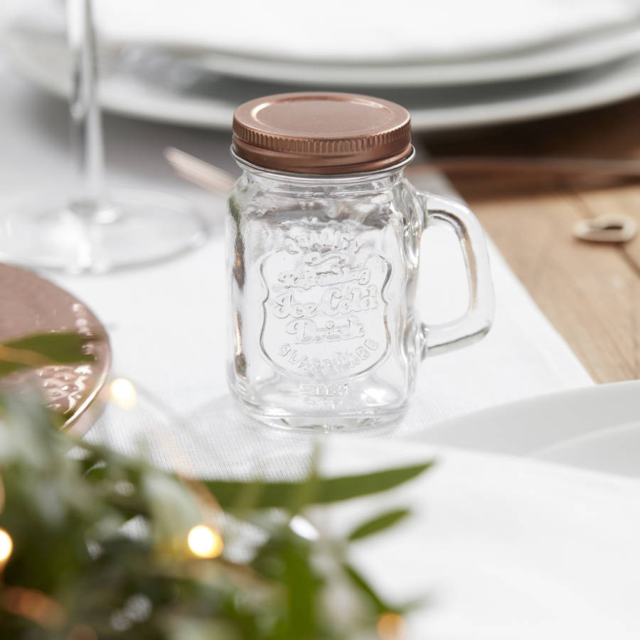 Mini Mason Jars Wedding Favor
 mini mason rose gold wedding favor jars by ginger ray