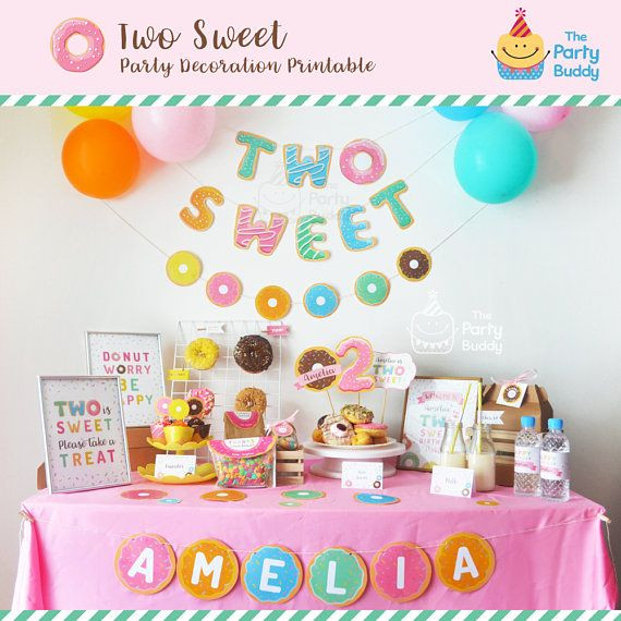 Mixed Gender Birthday Party Ideas
 Two Sweet Party Pack Donut Party Kit