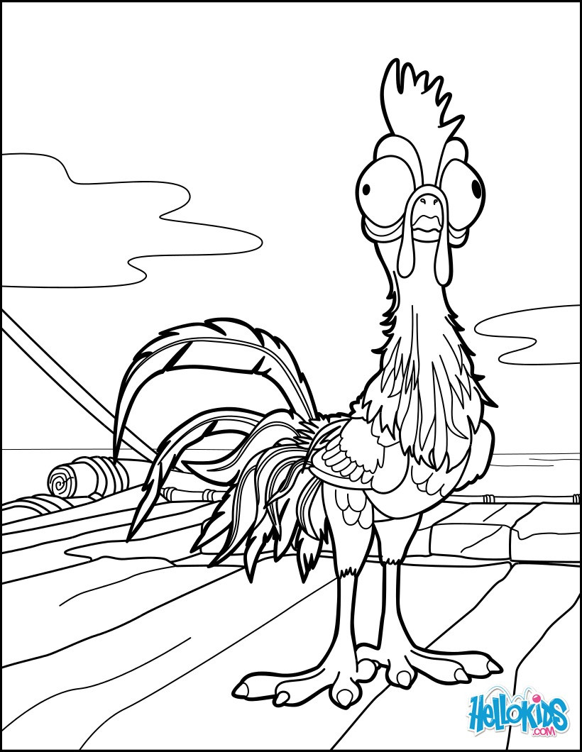 Moana Coloring Pages Printable
 Moana heihei coloring pages Hellokids