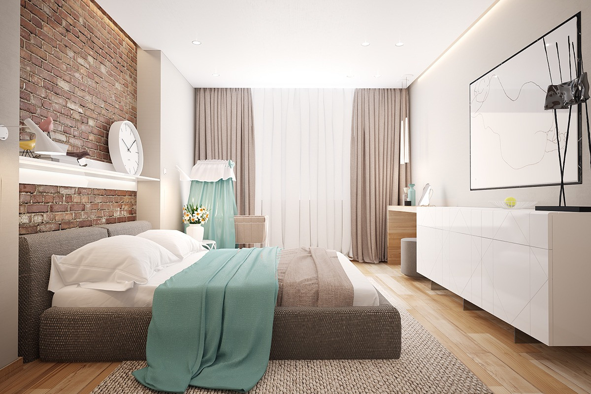 Modern Chic Bedroom
 3 Stunning Homes With Exposed Brick Accent Walls