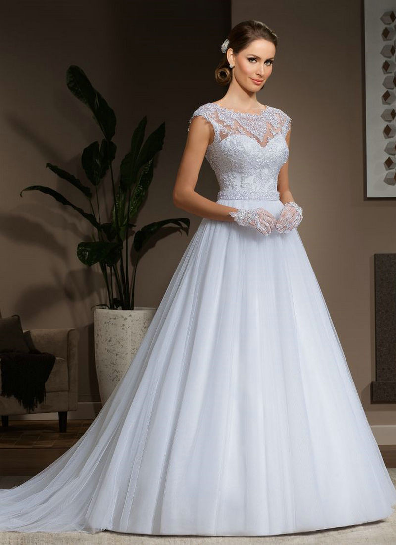 Modern Vintage Wedding Dresses
 Modern Vintage Wedding Dresses 2015 V Back A Line Cap