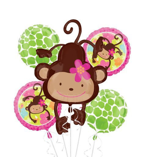 Monkey Baby Shower Decorations Party City
 Monkey Love Balloon Bouquet 5pc Party City