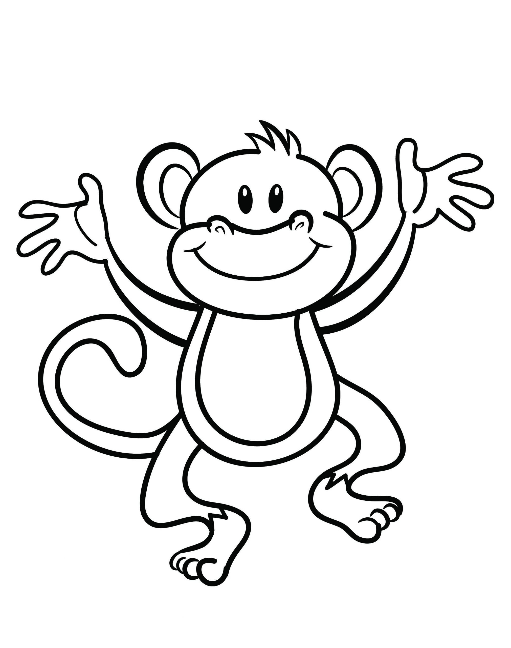 Monkey Coloring Pages For Kids
 Free printable monkey coloring page