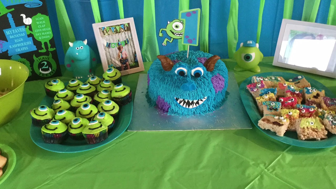 Monster Birthday Decorations
 Monsters Inc themed 1st Birthday party Diy party