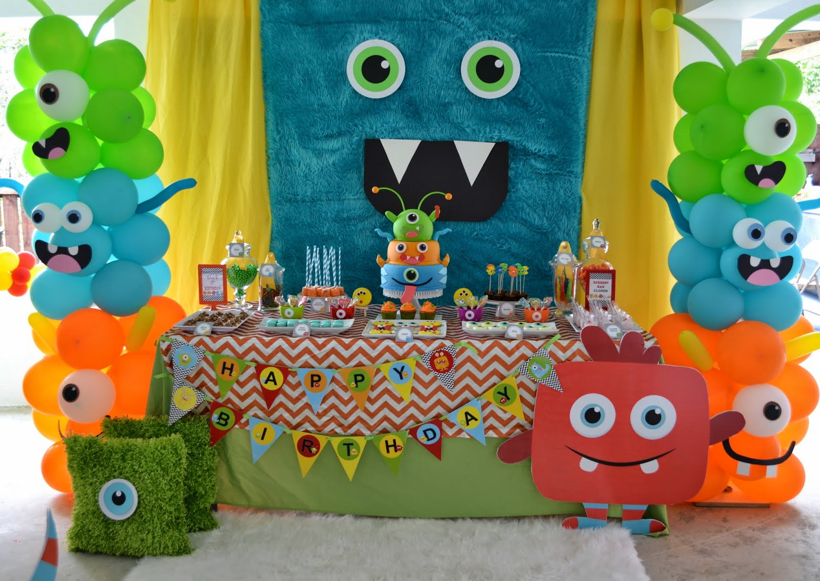 Monster Birthday Decorations
 Partylicious Events PR Little Monster Birthday Bash