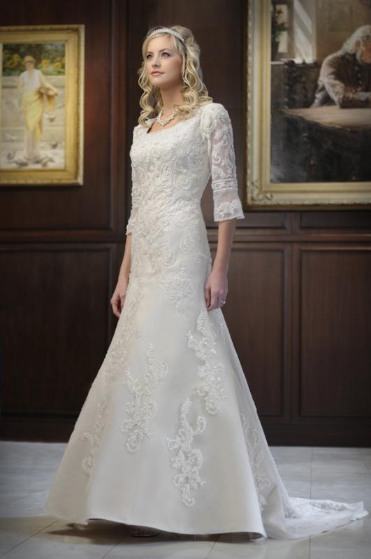 Mormon Wedding Dresses
 DressyBridal Modest Wedding Gowns——Style to Be Elegant