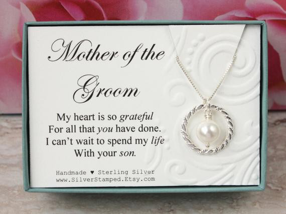 Mother Groom Gift Ideas
 Gift for Mother of the Groom t from bride Sterling silver