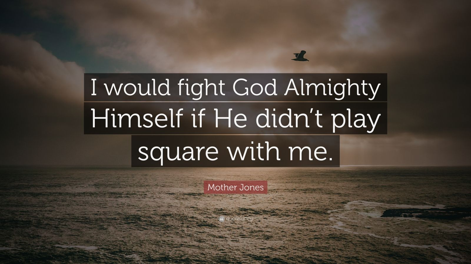 Mother Jones Quote
 Mother Jones Quote “I would fight God Almighty Himself if