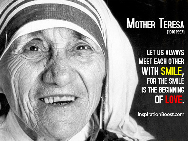 Mother Teresa Quotes Smile
 Happiness