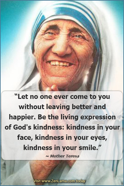 Mother Teresa Smile Quote
 Daily Inspiration Quote via zenlamaZenlama