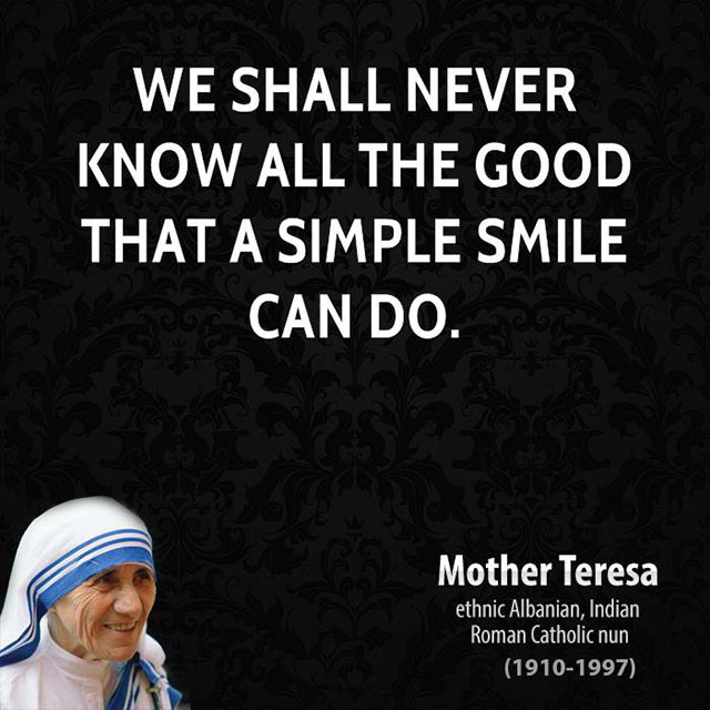 Mother Teresa Smile Quote
 Mother Teresa Quotes About Smile QuotesGram