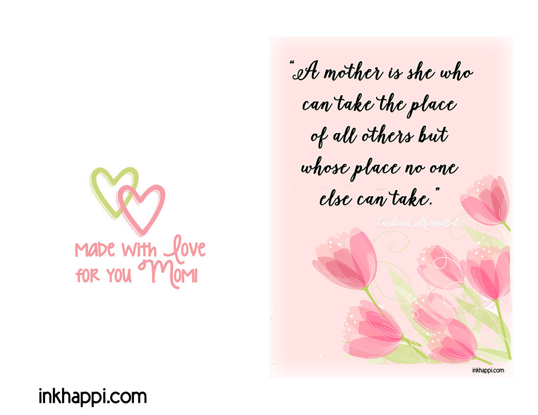 Mothers Day Love Quote
 Mother I love You Mothers Day Quotes & Prints inkhappi